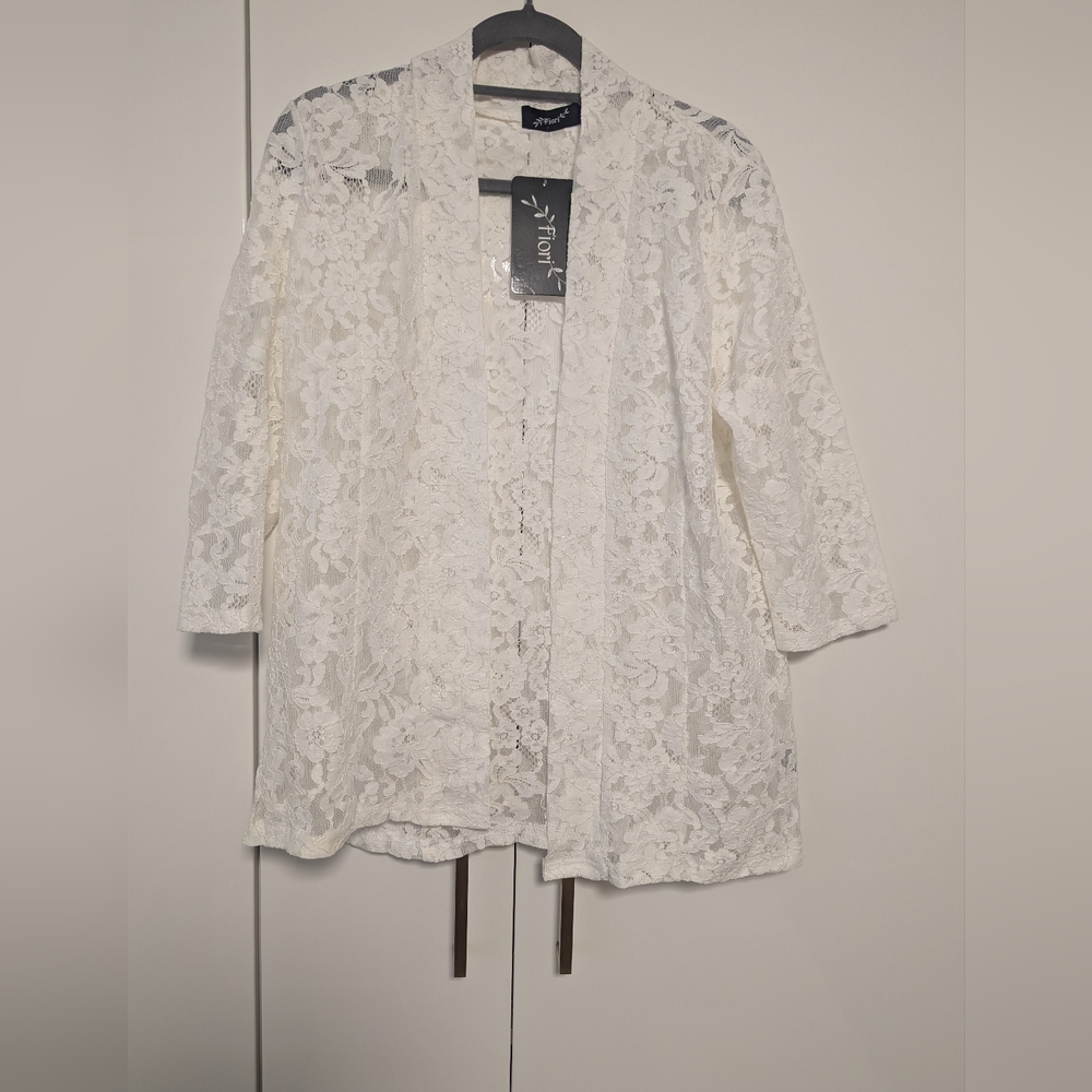 Fiori White Floral Lace Cardigan